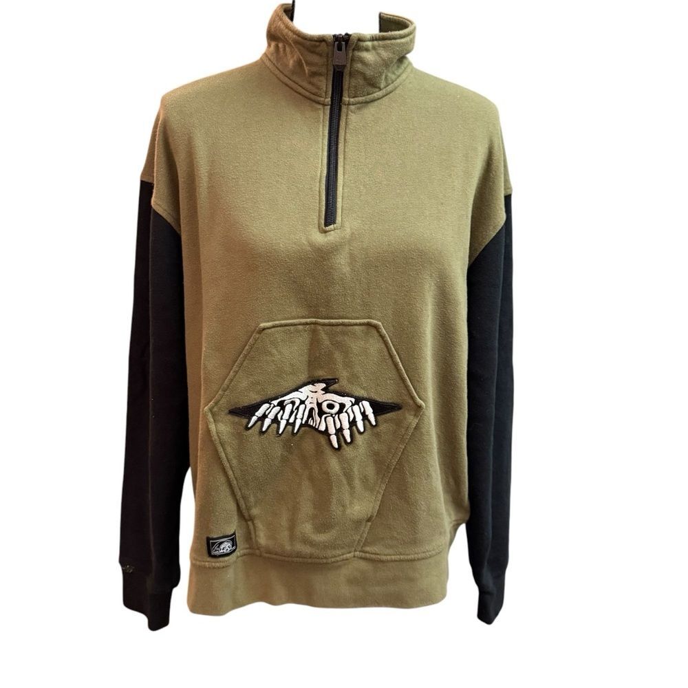 Lurking Class by Sketchy Tank Terror Coffin Green Quarter zip sweatshirt sz LRG